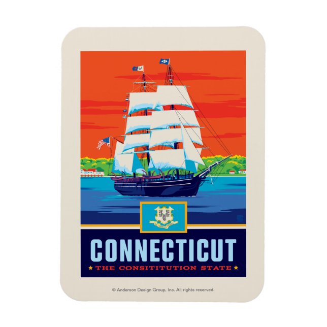 Íman Orgulho Estatal | Connecticut (Vertical)