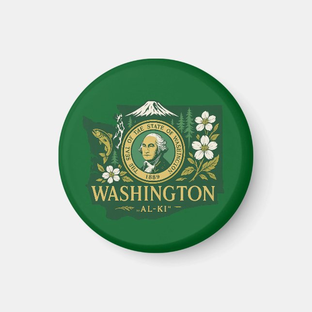Íman Orgulho estatal de Washington (Frente)