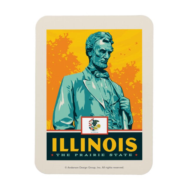Íman Orgulho Estatal | Illinois (Vertical)