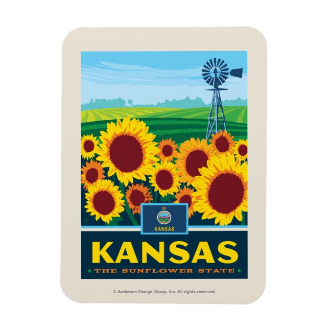 Íman Orgulho Estatal | Kansas (Vertical)