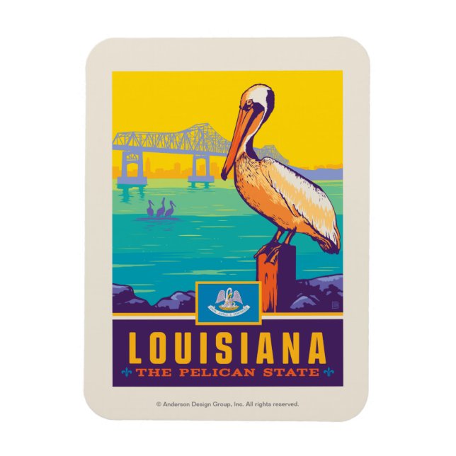 Íman Orgulho Estatal | Louisiana (Vertical)