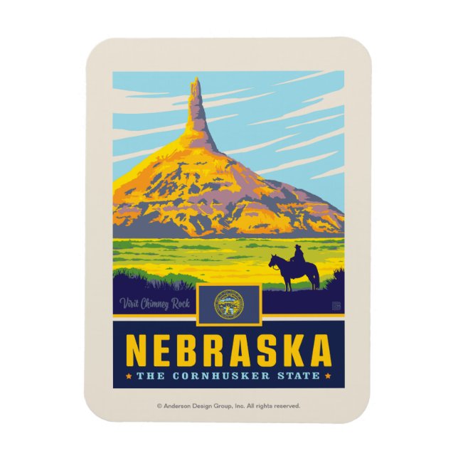 Íman Orgulho Estatal | Nebraska (Vertical)
