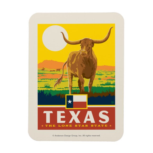 Íman Orgulho Estatal | Texas (Vertical)
