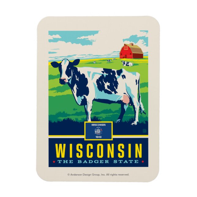 Íman Orgulho Estatal | Wisconsin (Vertical)