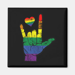 Íman Orgulho gay ASL - Linguagens de sinais LGBT Defici