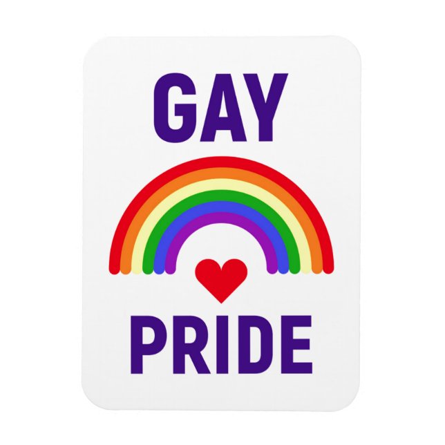 Íman Orgulho gay | Coração e arco-íris (Vertical)