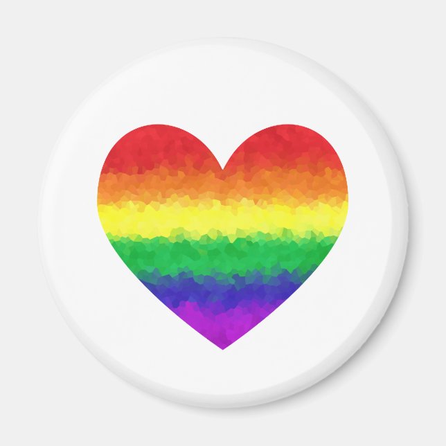 Íman Orgulho gay Geométrico Rainbow Heart LGBT Love (Frente)