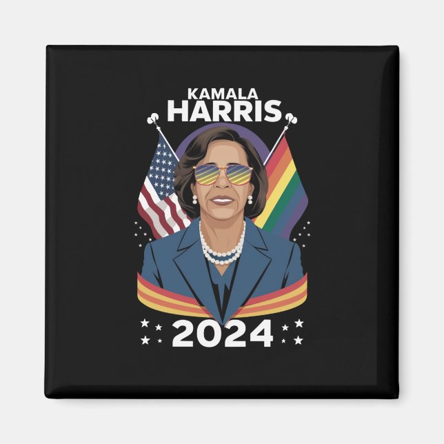 Íman Orgulho gay Kamala Harris 2024 Vice-Presidente LGB (Frente)