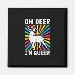 Íman Orgulho Gay Lésbica LGBT Vintage Oh Deer Eu Sou Qu