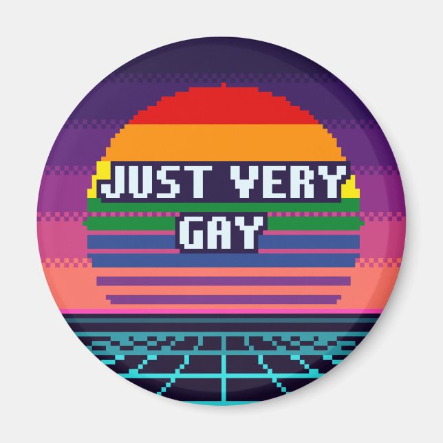 Íman Orgulho Gay Muito Pixel Magnet (Frente)