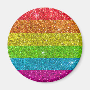 Íman Orgulho gay Sinalizador Rainbow Glitter Striter LG
