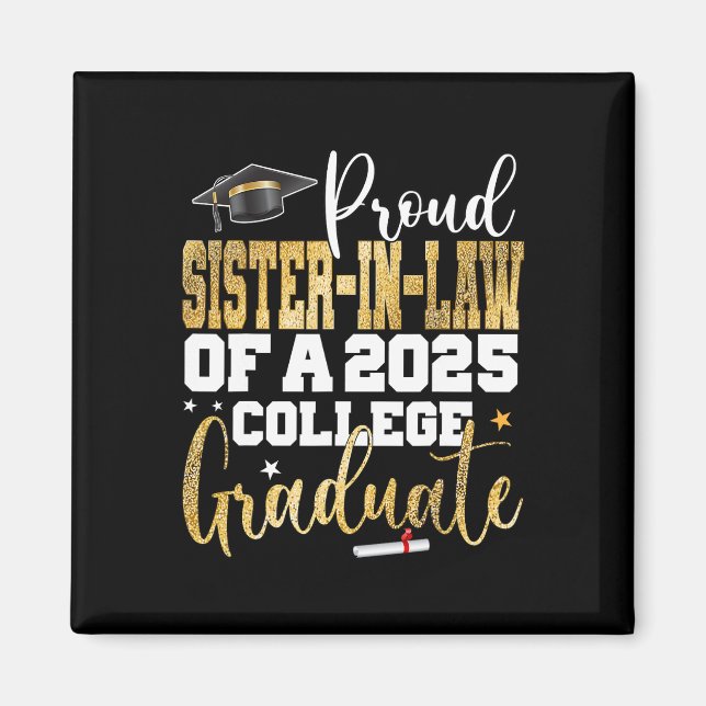 Íman Orgulho Irmã-da-Lei 2025 Formando College Graduati (Frente)
