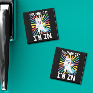 Íman Orgulho LGBT Soa gay Eu estou no unicórnio arco-