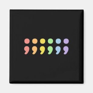 Íman Orgulho Mental Semicolon Lgbtqia+ Lgbt Pastel