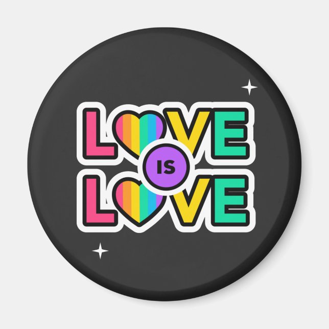 Íman Orgulho. O amor é o amor. Gay Arco-íris (Frente)