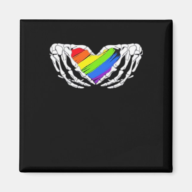 Íman Orgulho - Orgulho - Mãos Esqueléticas Com Cardíaco (Frente)