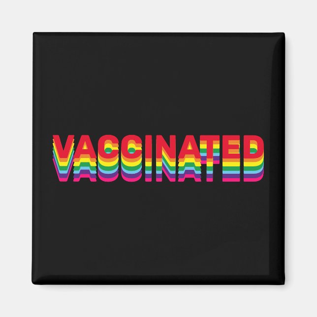 Íman Orgulho vacinado lgbt arco-íris cores preto (Frente)