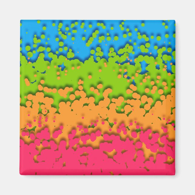 Íman Orgulhos Panromântico Groovy Retro Bubbly Trippy F (Frente)