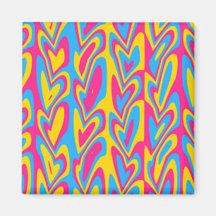 Íman Orgulhos Pansexuais Groovy Trippy Squiggly Quirky