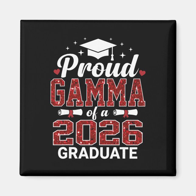 Íman Orgulhosa Gamma de uma formatura de 2026 Graduada  (Frente)