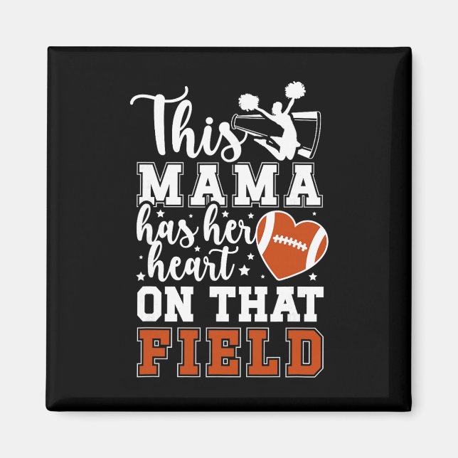 Íman Orgulhosa Mãe de Futebol e Cheerleading Futebol e  (Frente)