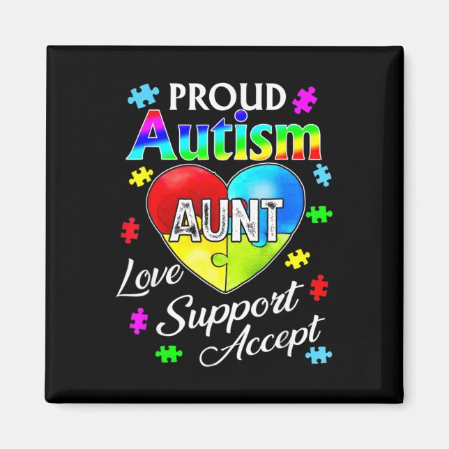 Íman Orgulhosa tia Autism Suporte a Awarene (Frente)