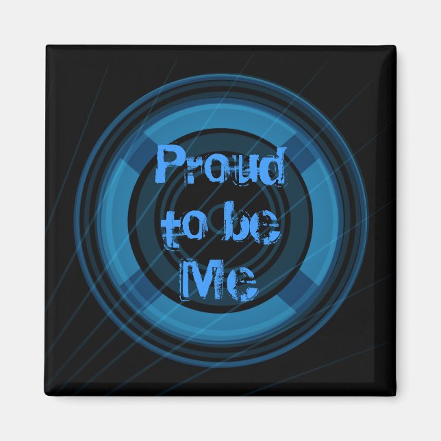 Íman Orgulhoso de ser eu um mago azul e preto (Frente)
