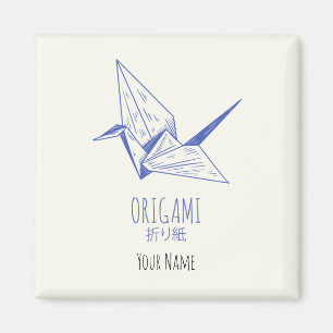Íman Origami Art Japonês Dobra Art Retro Crane