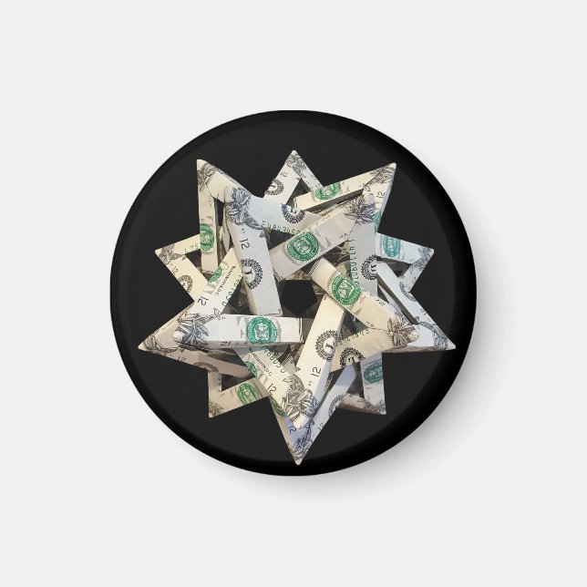Íman Origami de Dinheiro Cinco Tetraedros Intersectante (Frente)