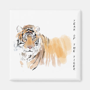 Íman Original Tiger Watercolor Chinês Zodiac SqM
