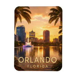 Íman Orlando Flórida Golden Sunset Paisagem Urbana Viag