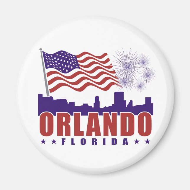 Íman Orlando Florida Patriotic Magnet (Frente)