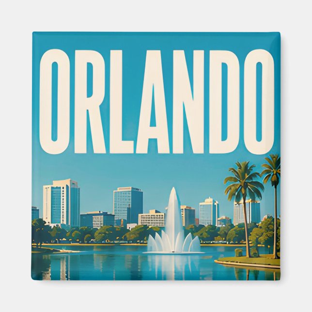 Íman Orlando Lago Eola e Skyline do Centro (Frente)