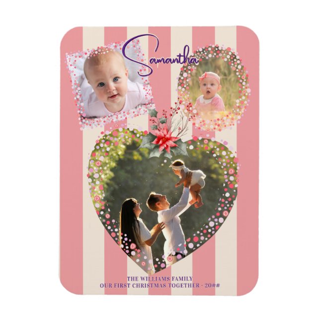 Íman Ornamentado Frames 3 Foto 1 rua Cartões de Natal (Vertical)