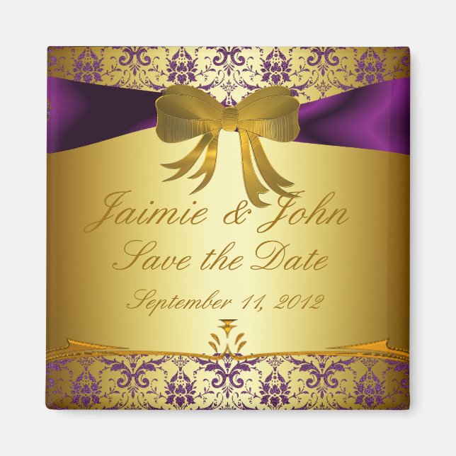 Íman Ornamentado  Ouro roxo Imã salve a data (Frente)