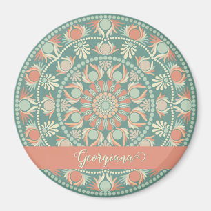 Íman Ornamentado Personalizado - Sage e Sand Mandala