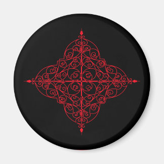 Íman ornamental vermelho e preto