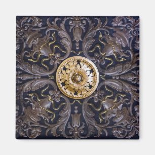 Íman Ornamento Antiquado Medieval Dourado de Mão de Mad