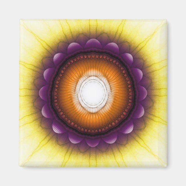 Íman Ornamento azul-alaranjado místico (Frente)