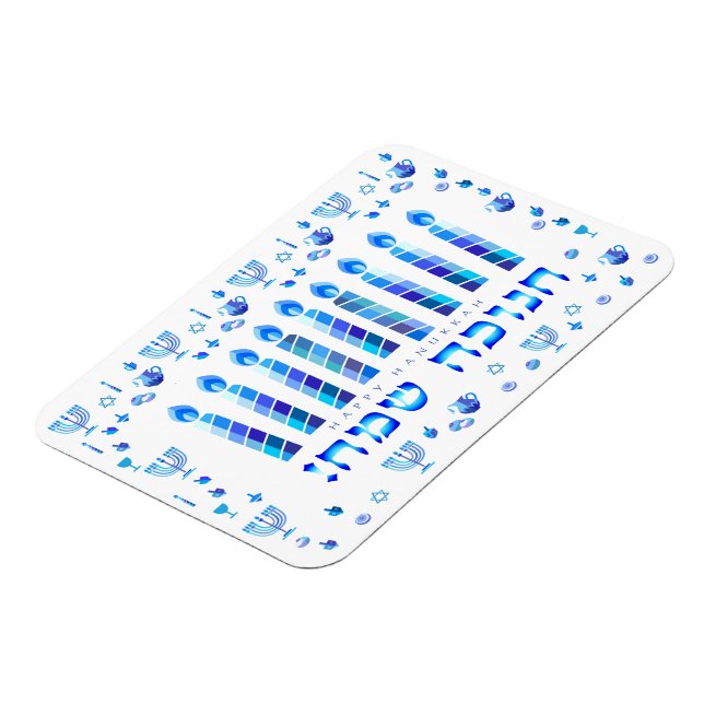 Íman Ornamento Azul do Festival de Chanucá (Left Side)