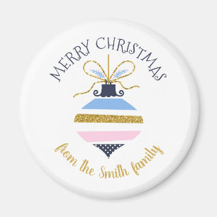 Íman Ornamento de Árvore de Natal Moderno Personalizado