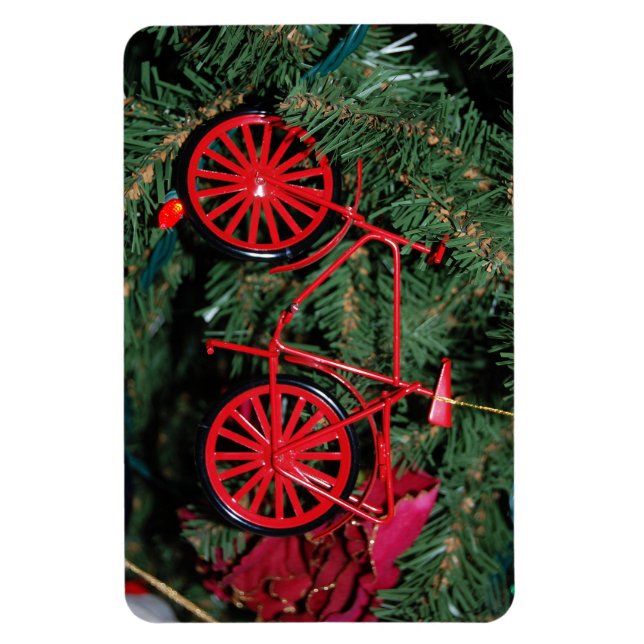 Íman Ornamento de Bicicleta em uma Árvore de Natal (Vertical)