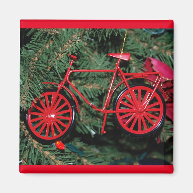 Íman Ornamento de Bicicleta em uma Árvore de Natal (Frente)
