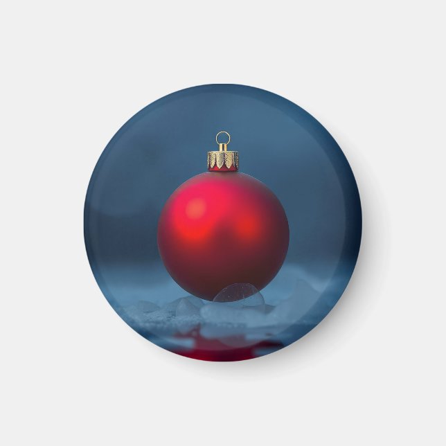 Íman Ornamento de Bola de Natal (Frente)
