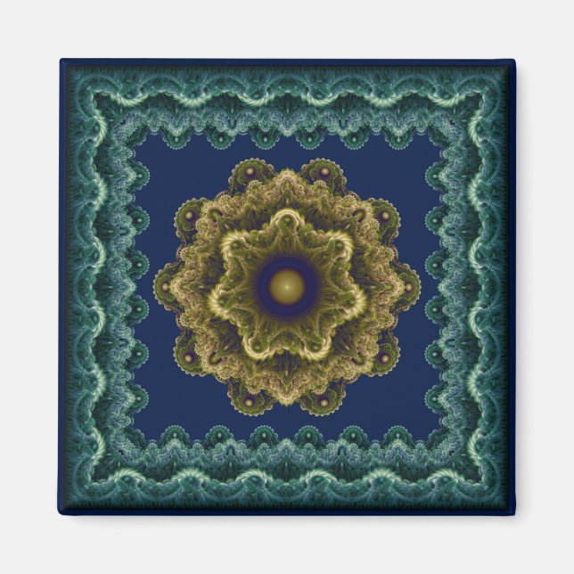 Íman Ornamento fractal multicolor (Frente)