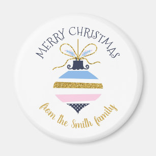 Íman Ornamento Moderno de Árvores de Natal Personaliza