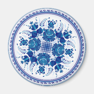 Íman Ornamento tradicional do russo no estilo de Gzhel