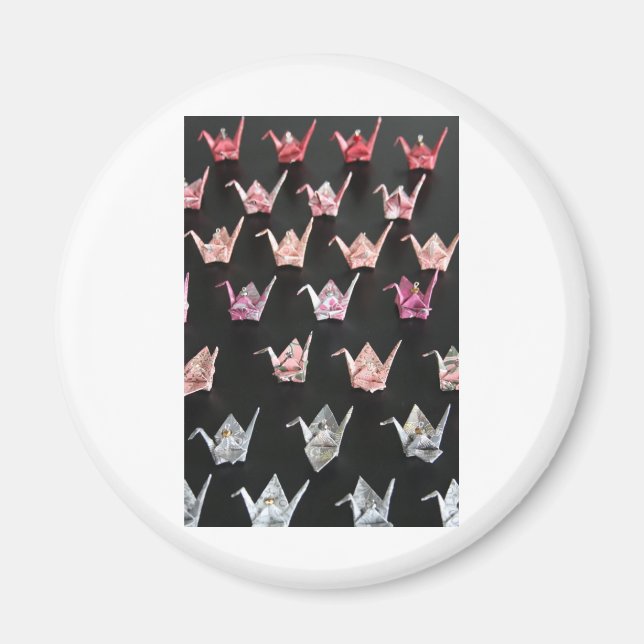 Íman ornamentos de gruas origami (Frente)