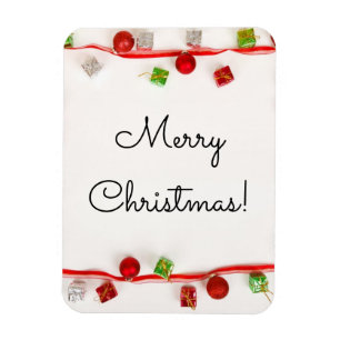 Íman Ornamentos Vermelhos e Verdes Felizes de Natal