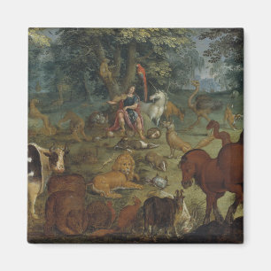 Íman Orpheus que encanta os animais (óleo no painel)